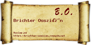 Brichter Osszián névjegykártya